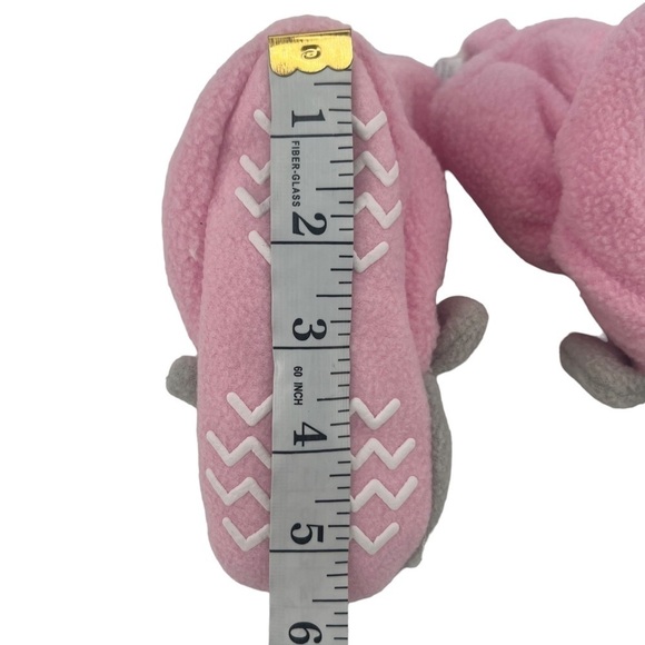 NWT Hudson Baby Pink Gray Elephant Fleece Booty Slippers Size 18-24 Months - Picture 6 of 6